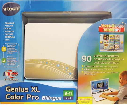 Vtech Genius XL Pro FR-EN Elektronisches Kinder-Bildungs-Laptop/Tablet für 6+ Jahre