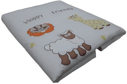 Beboulino Кувертa Детско легло Happy Friends 100% памук Бяло 90x110cm