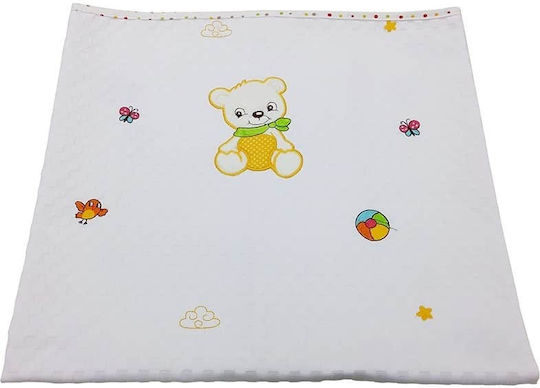 Beboulino Одеяло Детско легло Bear Pique Бяло 117x145см.