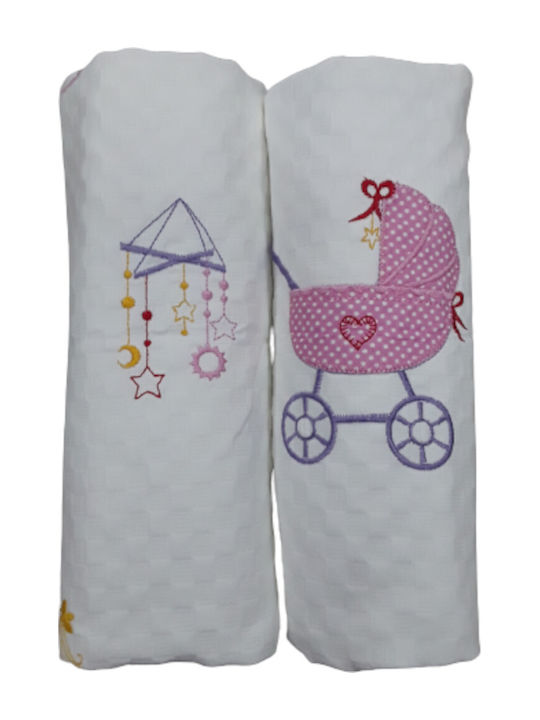 Beboulino Blanket Cot Stroller Waffle White 117x145cm