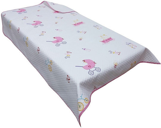 Beboulino Одеяло Детско легло Stroller Pique Бяло 117x145см.