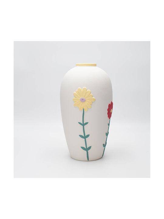 Decorative Vase White 10x7x14cm