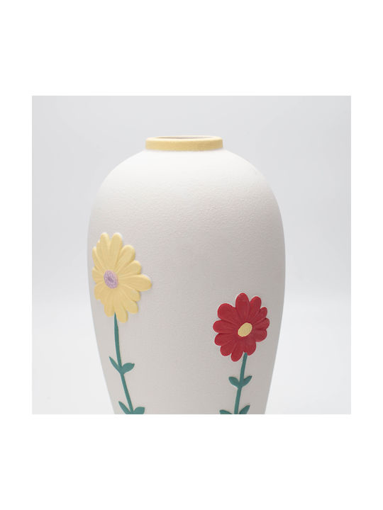 Decorative Vase White 10x7x14cm