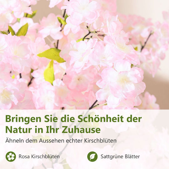 Costway Set 2 Künstliche Kirschbaum Rosa Blüten 150 cm Pflanzkübel Hz10314pi-2 Costway Set 2 Künstliche Kirschbaum Rosa Blüten 150 cm Pflanzkübel Hz10314pi-2