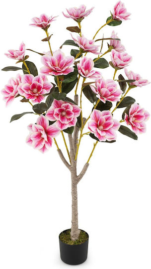 Costway Künstlicher Magnolienbaum Blumen 90 cm Topf Hz10315pi-1