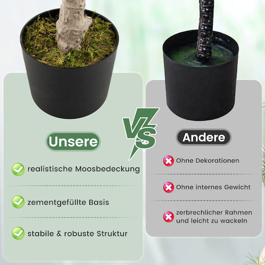 Costway Künstlicher Magnolienbaum Blumen 90 cm Topf Hz10315pi-1