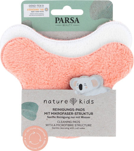 Parsa Kids Koala Microfibre Face Cleansing Cloths Green Orange 2 Pieces