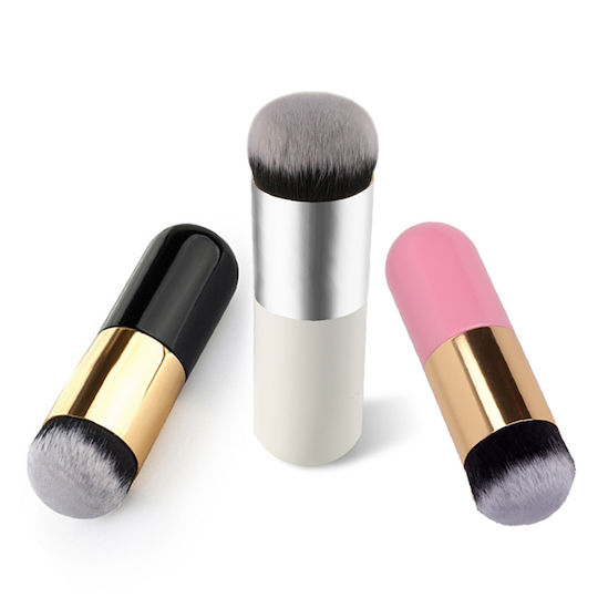 Четка за грим Kabuki Beautyware бяла сребриста