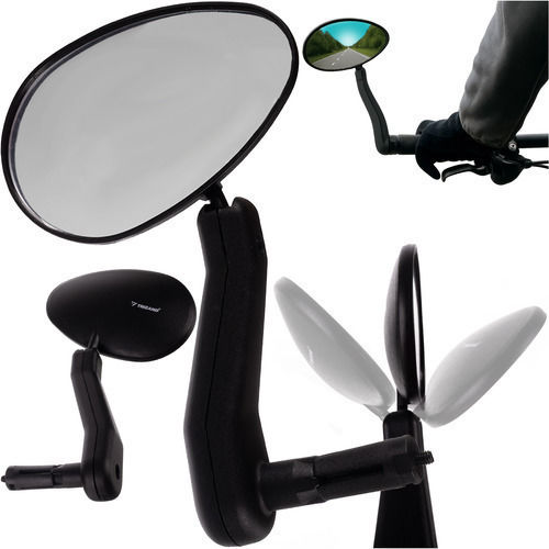 Adjustable Left Bicycle Handlebar Mirror Black 19x7cm Trizand