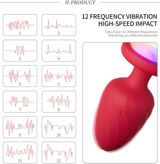 Anal Plug Vibration Remote Control Red