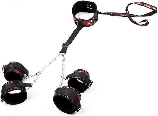 BDSM Set Cuffs & Collar Restraint Kits Black