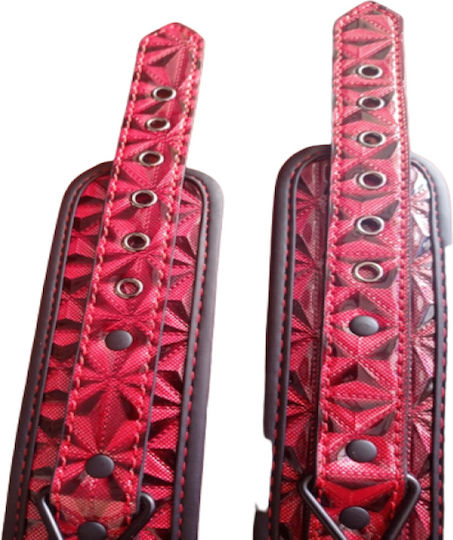 Tie Me Up Leather Hand Cuffs Ankles Red Black Details Red