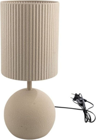 Zen Collection Lampe Metall Tischlampe mit Beige Schirm und Basis