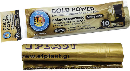 Etplast Αρωματικές Σακούλες Απορριμάτων Многоиздръжливи Χωρητικότητας 45лт με Κορδόνι 75x52см 320бр Μαύρες