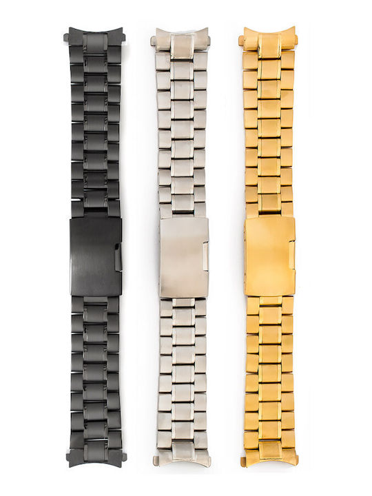 Solid Stainless Steel Gold Bracelet 20mm Curved End Solid Stainless Steel Gold Bracelet 20mm Curved End