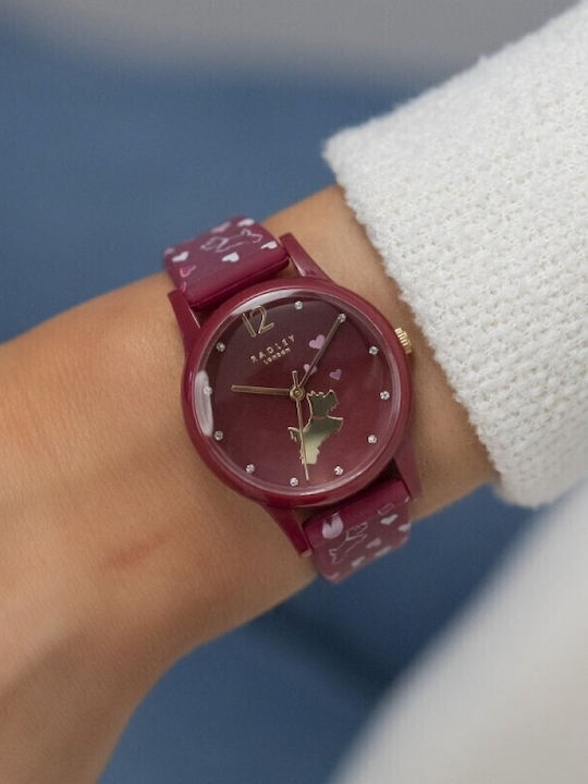 Womens Watch Radley London Ry21378 Red Dial Red Rubber Strap