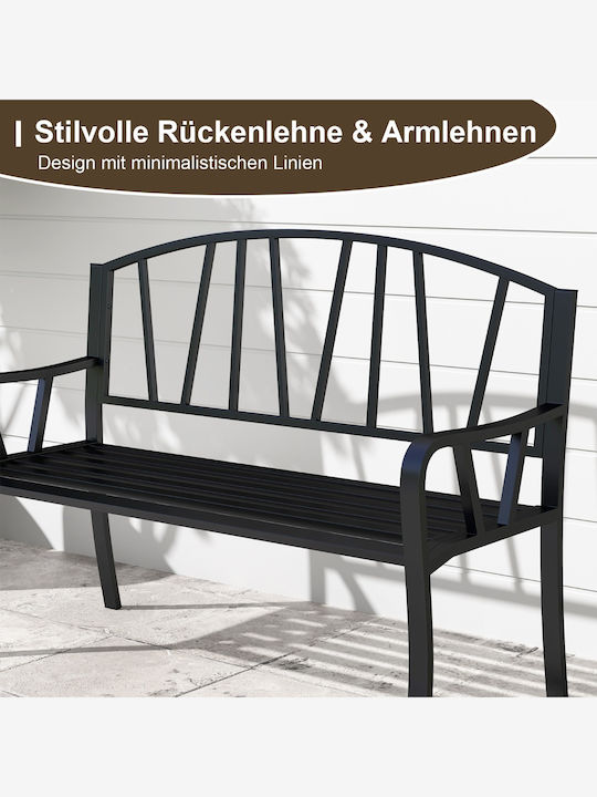 Zweisitziges Sofa Außenbereich Metallisch Gray 53x129x93cm
