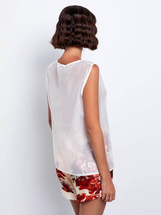 Women's Sleeveless Shirt White
