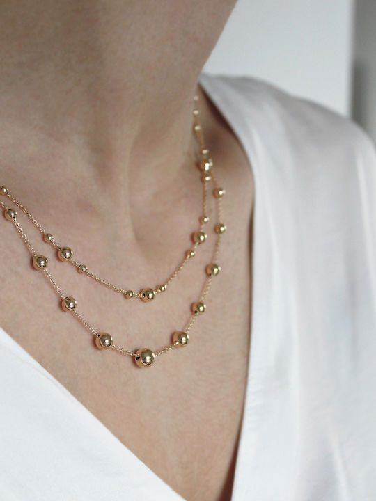 Goldene Halskette 14k Bead It Shine 4604