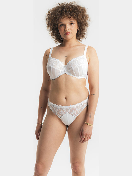 Women's Slip Seamless with Lace White