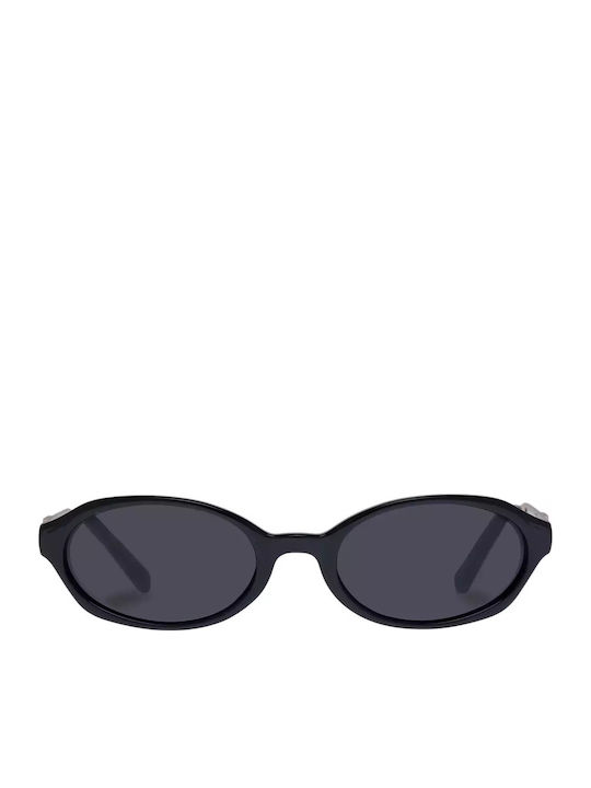 Le Specs Damen Sonnenbrille mit Schwarz Metall Gestell und Schwarz Linse LSP2352198