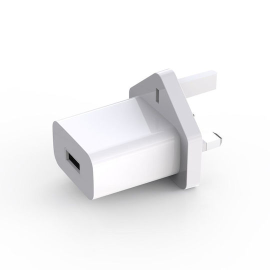 XO Φορτιστής με Θύρα USB-A και Καλώδιο Lightning Λευκός (L99 UK)