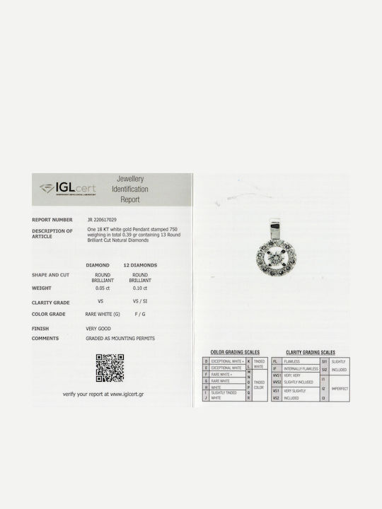 18k Λευκόχρυσο Κολιέ Διαμάντι Lp188