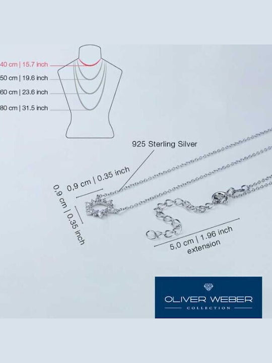 Oliver Weber 61143 Women’s Silver 925° Necklace Crystal Stones Pendant Sunly