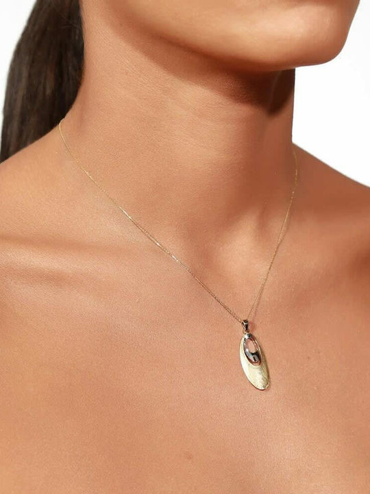 Gelbes Gold Damen Halskette K14 Oval Kl11400084
