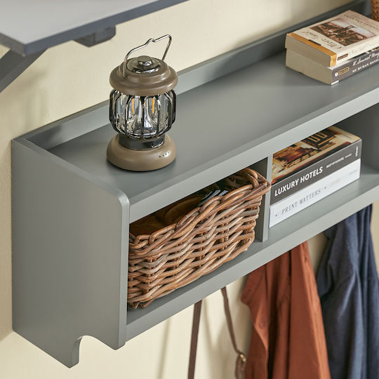 Entry Furniture with Hanger Gray 100x35x24.7cm