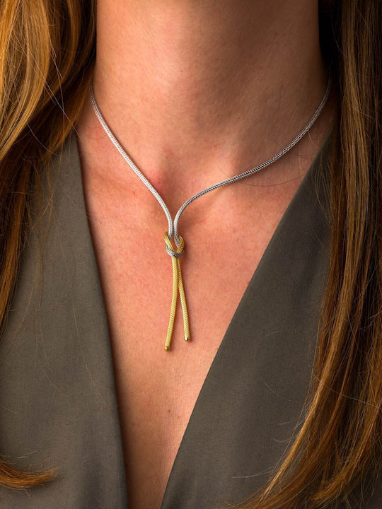 Gold Plated Silver 925 Knot Necklace 50cm x 1mm Gold Plated Silver 925 Knot Necklace 50cm x 1mm