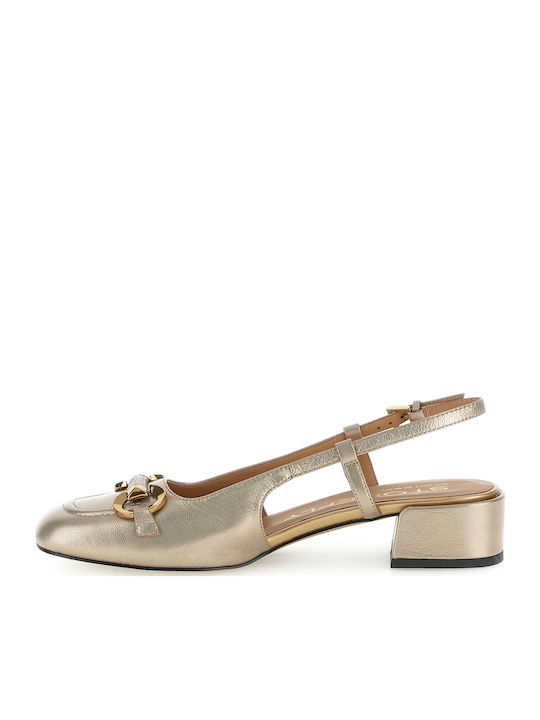 Anatomic Leather Gold Heels