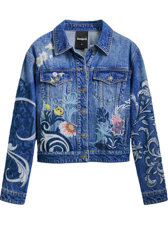 Desigual Women's Jean Jacket for Spring or Autumn Blue 25SWED55