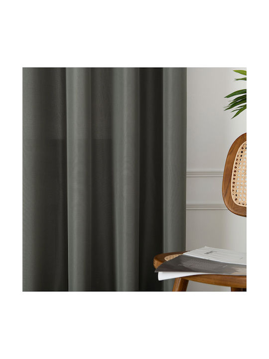 Beauty Home Κουρτίνα με Τρουκς Γκρι 140x270εκ.