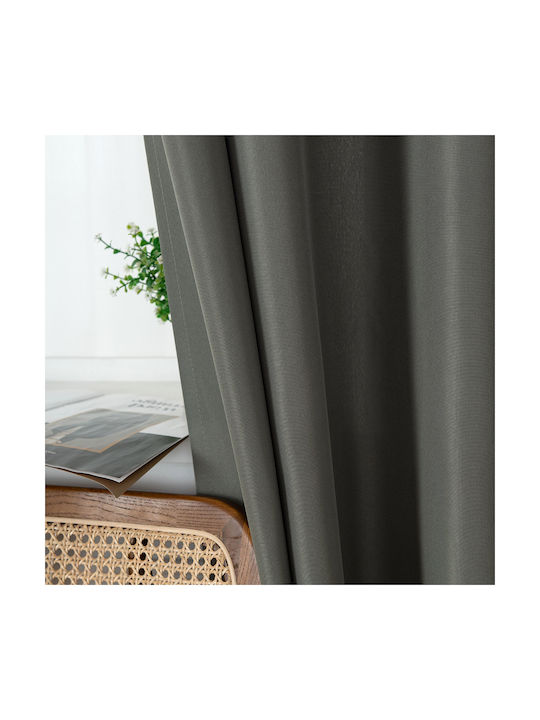 Beauty Home Κουρτίνα με Τρουκς Γκρι 140x270εκ.