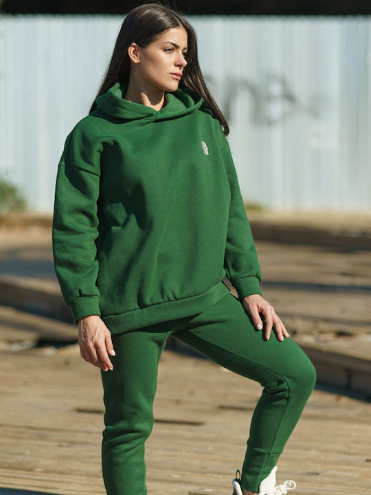 Γυναικείο Φούτερ με Κουκούλα Green
