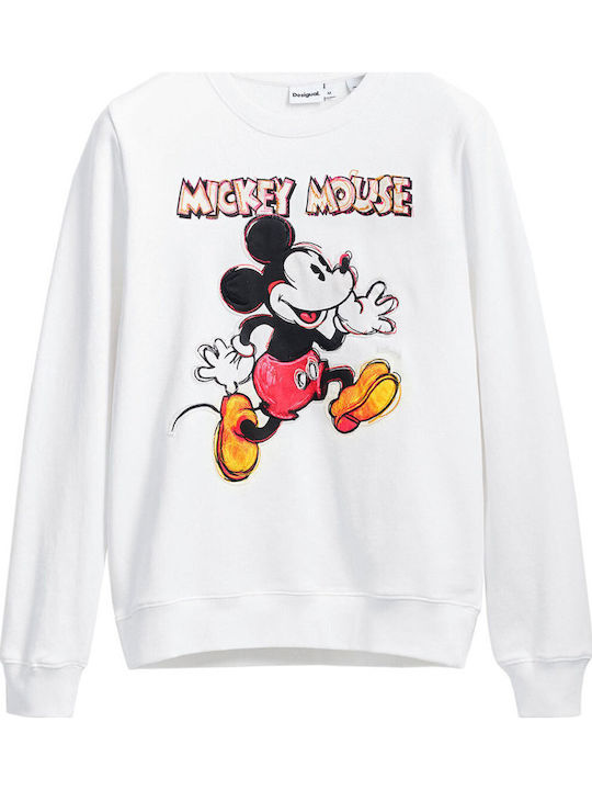 Mickey Women's Sweatshirt Jacket White