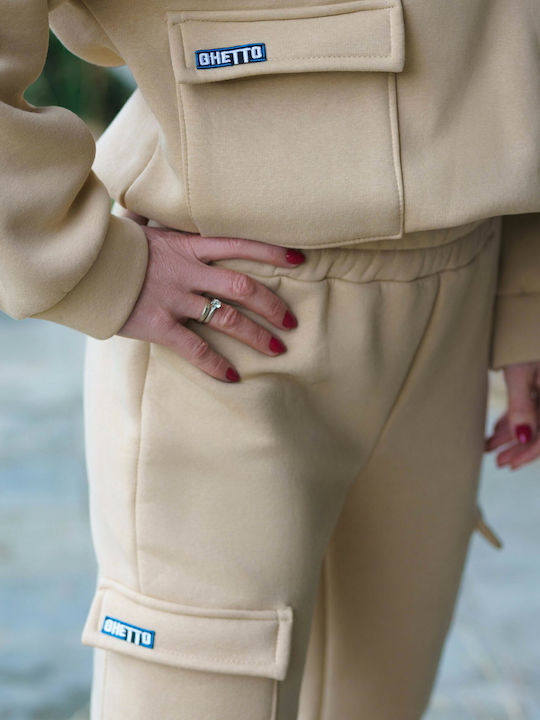 Cropped Women's Sweatshirt Jacket Hooded Pink
