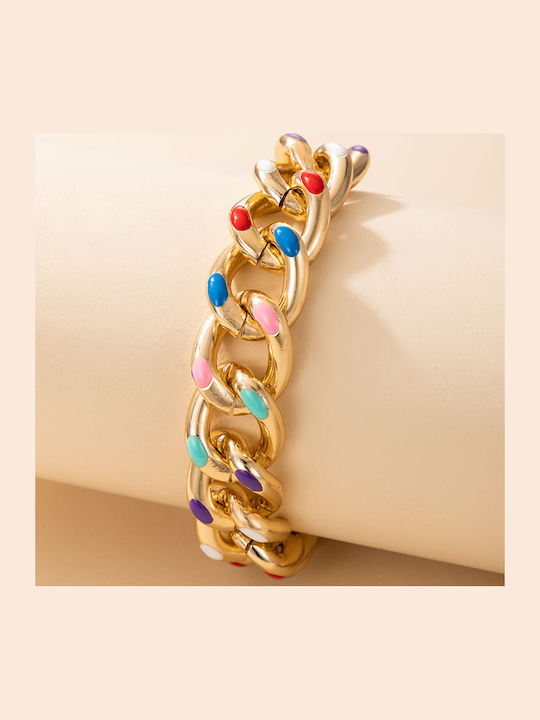 Women's Bracelet Colorful Brass Chain