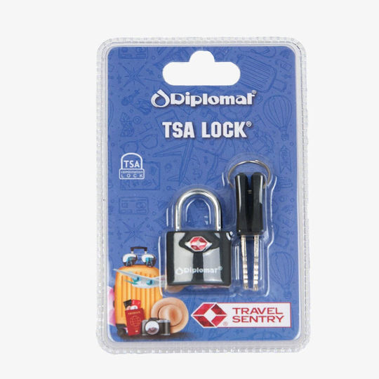 Padlock Diplomat Aclock4 Tsa Key – Black Ideal for Suitcases Black