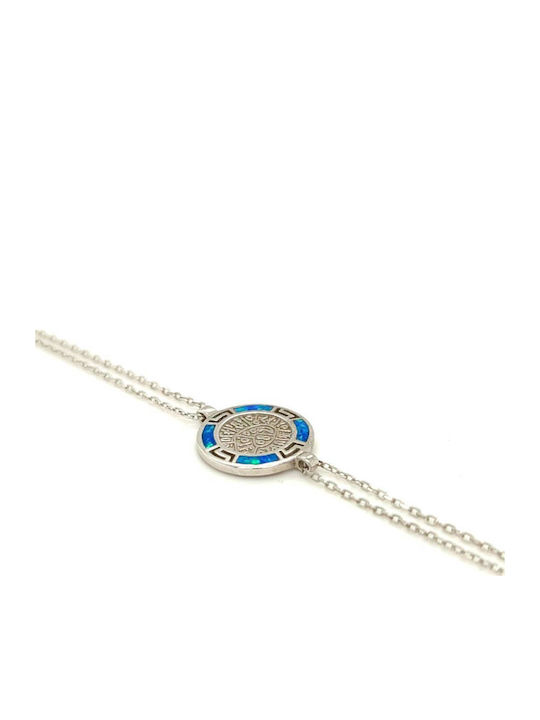 Doppelarmband Silber 925° Faiyum Scheibe Steg Maianyda Kunstopal
