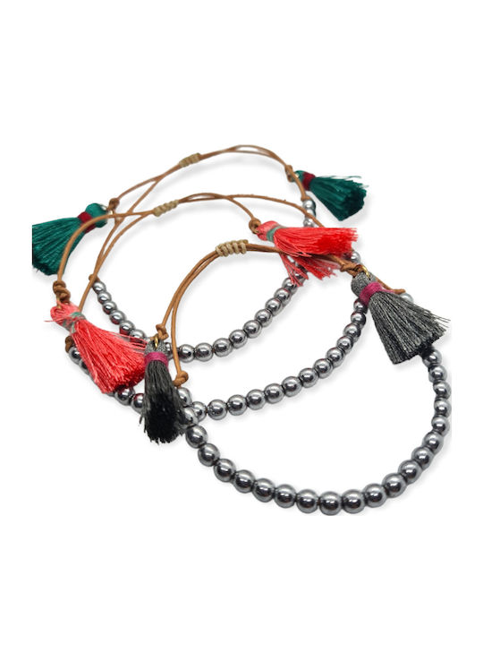 Women's Bracelet Ananna Hematite Beads Charms