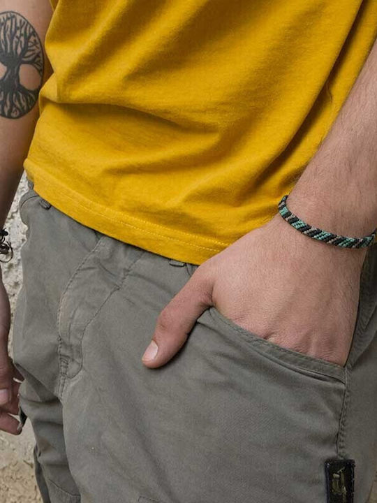Siballba Herren Makramee Armband Grün Schwarz Grau