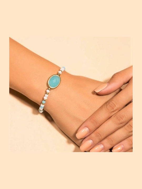 Vergoldetes Silberarmband 925 Mit Türkis Steinen Br21100086