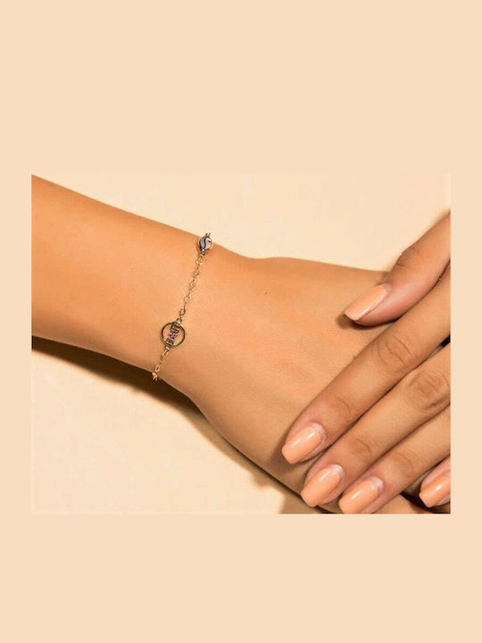 925 Silber Vergoldetes Armband Love Auge Br21100152