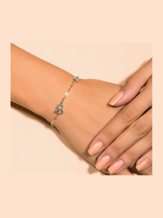Gold Plated Silver Bracelet 925 Heart Eye Br21100143