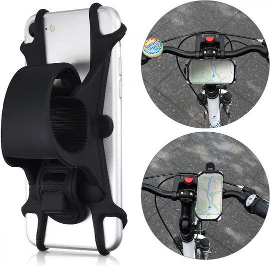 Universal Bicycle Phone Holder Kwmobile Black Silicone 45152.01