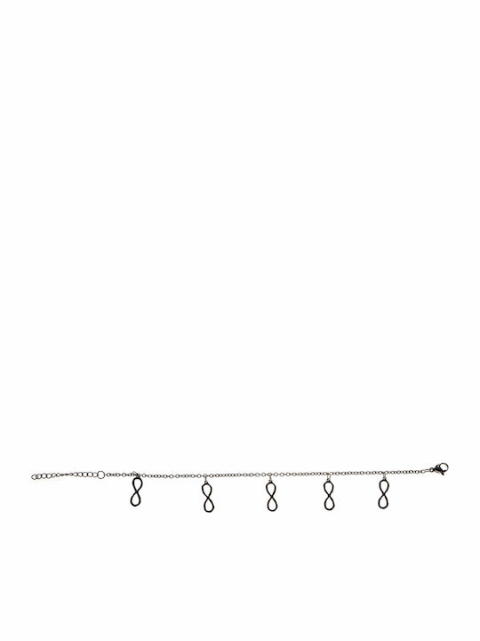 Βραχιόλι Ατσάλινο Stainless Steel Ασημί Σχέδιο Άπειρο Bz-br-00236