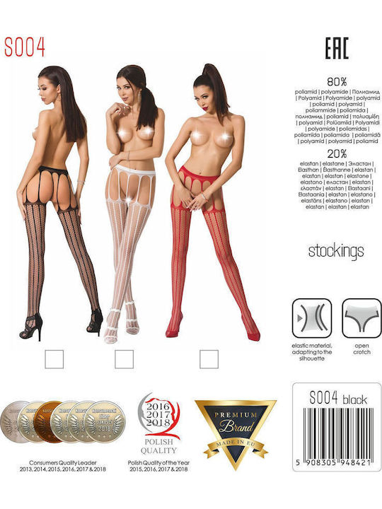 Passion S004 Crotchless Pantyhose Stockings Black