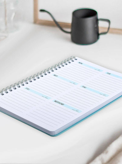 Weekly Planner Blue Spiral